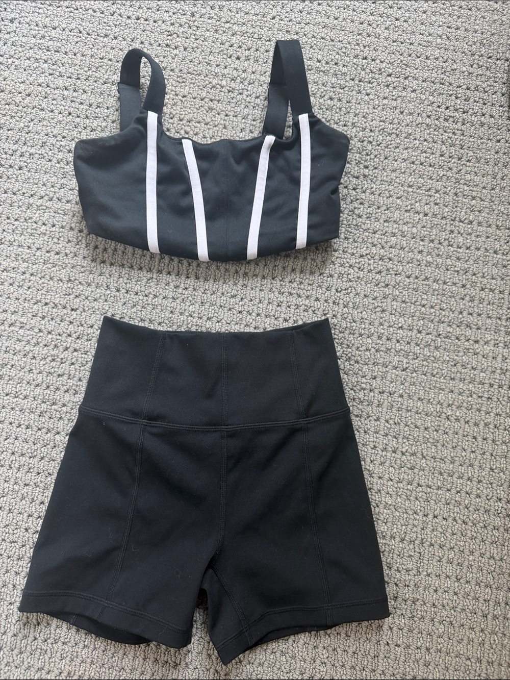 Jo + Jax Black dance wear Crop Top & High-Waist Shorts Set